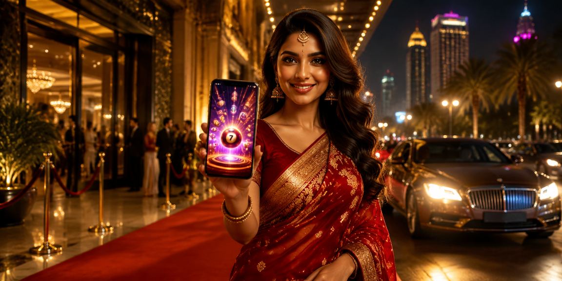 Indian player happily playing modern slot games on smartphone screen